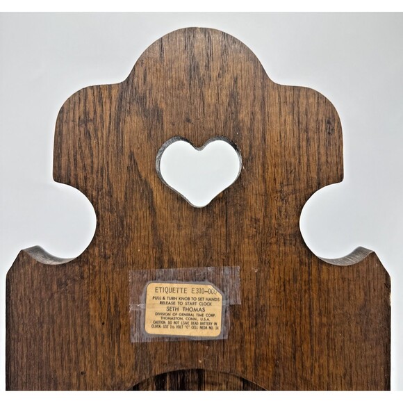 Seth Thomas Blue Hearts Garden Tile Wall Clock Made in USA TESTED WORKS 13”x8” - Picture 10 of 11